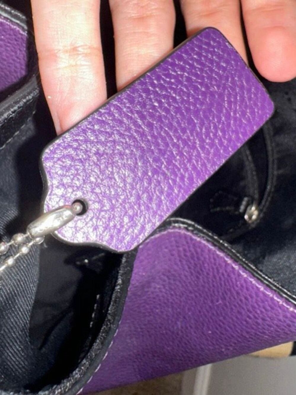 Coach Edie 31 Purple Pebbled Leather Hobo Shoulder Crossbody Bag - Picture 9 of 10